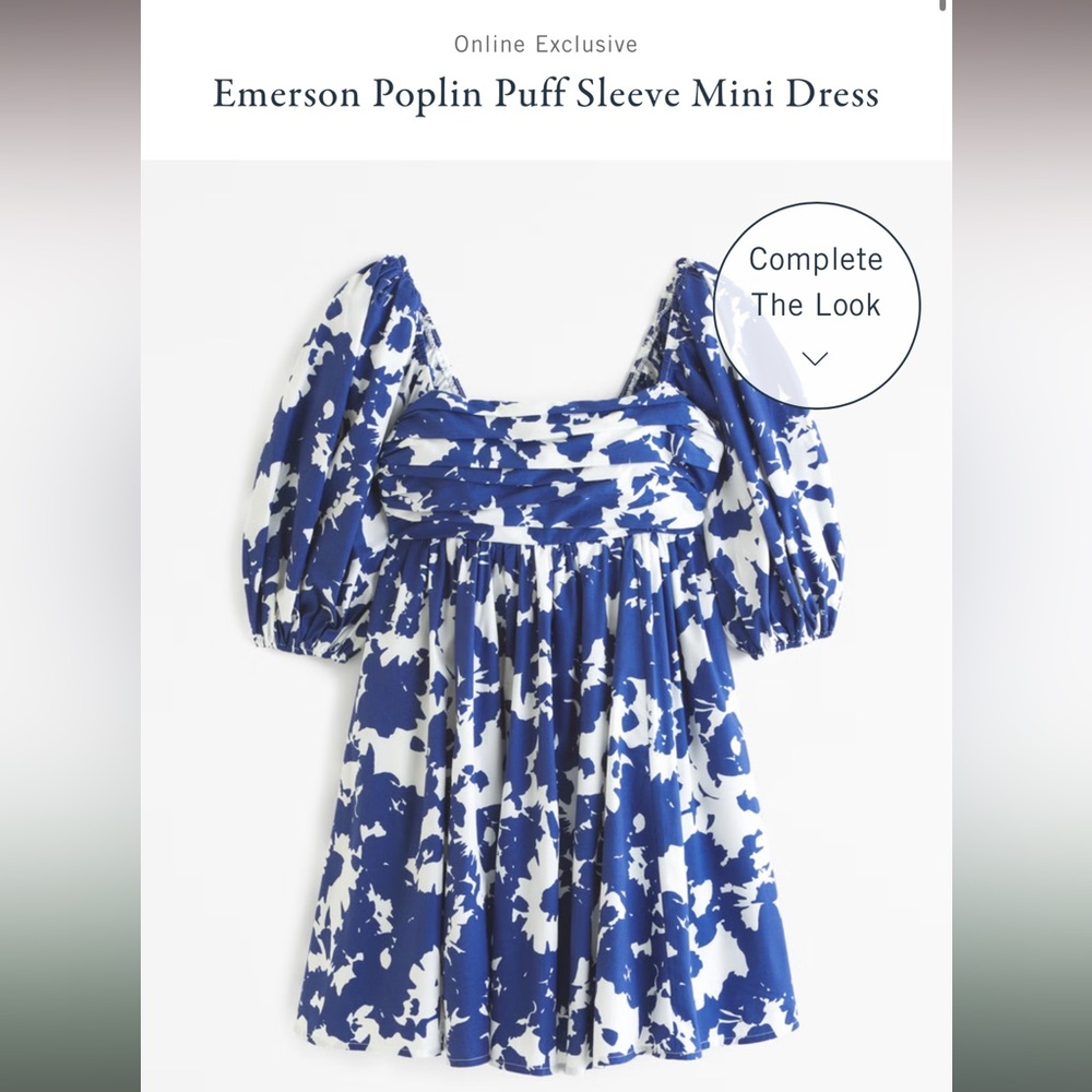 Abercrombie Women’s M Emerson Poplin Puff Sleeve Mini Dress